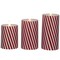 Northlight LED Flickering Flameless Candy Cane Striped Christmas Wax Pillar Candles - 6" - Set of 3